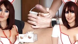 Nurse help me cum in the glass! Sperm Bank