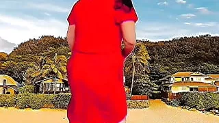 Big White Ass Sissy Crossdresser Lady Boy Purple Dress