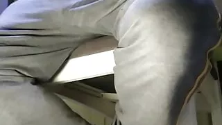 Big boy jerking fat uncut cock while watching porn