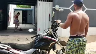 While My Husband  I Called the Neighbor to Fuck Me We Had Sex with Very Horny