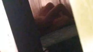 riding and cleaning up the cock of my lover after he creampied me and cuckold was filming from outside