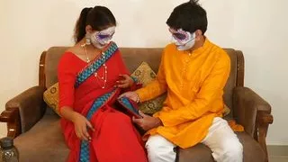 Desi Sali Sapna turned horny while celebrating festival with jiju