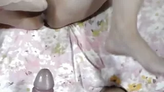 A vibro in the ass and a cock in pussy