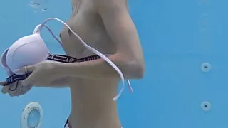 Hungarian tiny beauty Hermione Ganger in the pool