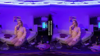 Blonde College Girl Mia Smoking Bong Drinking Whiskey Using Big Dildo w Dirty Directors Helping Hand