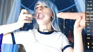 Showed Her Skill Slobbering Blowjob with Two Dicks Mollyredwolf