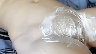 Gentle hands shave my pink pussy and sweet ass