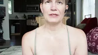 Aurora Willows Stretching in Harem Pants