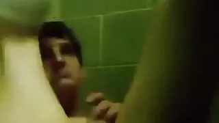 Self sucking. Me sucking my own dick inside a storage room