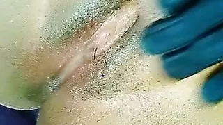 Massaging my pussy getting ready for sex