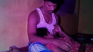 Indian village house wife night time kissing