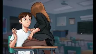 Fucking and cumming with the dominant teacher, she gave me sittin' on cock - SummerTimeSaga