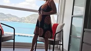Huge Tit Vouyer Step Mommy Fingers Wet Pussy on Cruise Ship Balcony- Watch Mature Mistress Thursday Cum