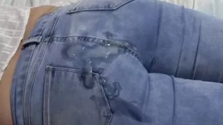 After fucking, I hike up my jeans so my neighbor cums twice in my ass