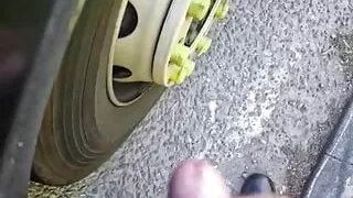 Wanking by my truck