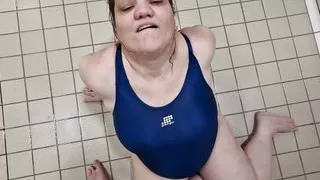 a bit of fun in a water park swimsuit