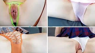 Hot teacher flashes big pussy lips cameltoe to students on cam during online class