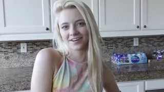 Watch Cute Blonde Teen Riley Star Hop up on Her Step Daddies Cock