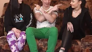 Let these two girls teach you how to play a game of strip twister