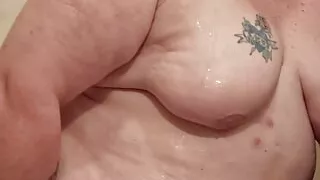 Hot milf bbw wife plays in the shower