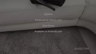 Brünette Dreilochstute doppelt penetriert