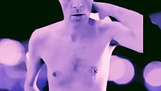 British Freddie Sunfields in Purple Lights Wet Nipples