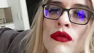 Sissy riding dildo like a pro