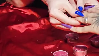 Hand fetish and long nail fetish. 4 hands with stunning manicure and long nails