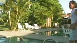 Brazilian Teen Girl with Small Tits has sex by the Pool