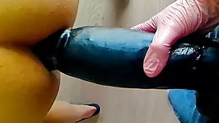 Pegging POV - Wife Fucking Hubby with Huge 11" Strapon Dildo