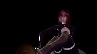 Two people playing by stepping on each other's faces with their feet.