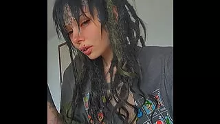 Super creamy wet tight goth pussy