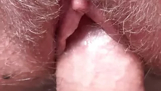 HAIRY Pussy Fuck and CUMSHOT. ULTRA CLOSE-UP!