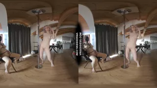 Ingrida Giving Private Strip Show Pole Dance Show For Anonymous Masked Big Boobed Girl Diana