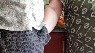 sperm flows powerfully from the penis after his mother-in-law jerked him off