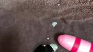 ruined orgasme in chastity cage with penis plug