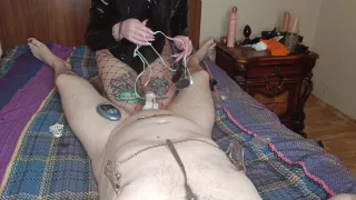 Fun Bdsm Game With Nipples And Electric Shock On Balls. Cbt