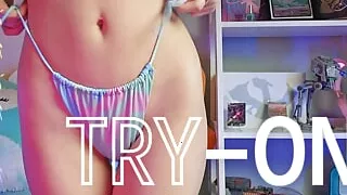 Bikini try-on haul, trying out a lot of bikini panties