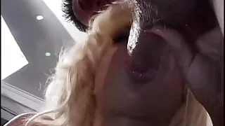 Fuckable blonde bitch with good pierced boobs wants sperm face wash