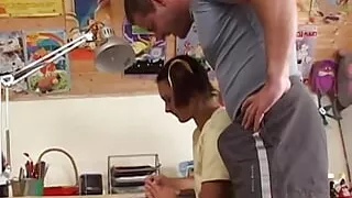 Young whore rides dick and gets it lying on the one side