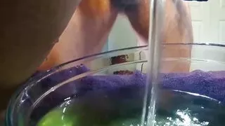 Extreme Closeup of Cum and Piss Mix Recipe Making