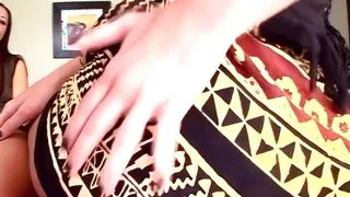 Slutty Pair of Brunettes Pleasure Each Other Before Sharing His Cock