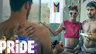 Twink Walks Muscle Hunk Through His First Pride Fest - DisruptiveFilms
