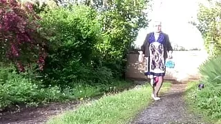 In a little summer dress for an evening