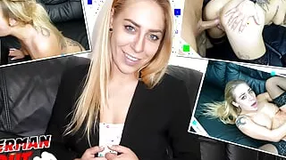 GERMAN SCOUT - Blonde Teen Alexa Swizz with Big Clit Pickup and talk to Casting Fuck