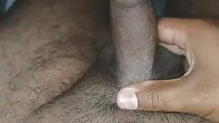 Pissing on body and quick cumming