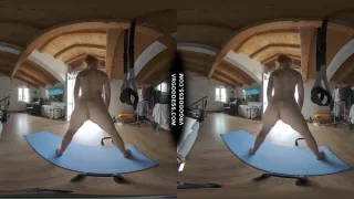 Sporty Ginger Lea On Vacation Working Out Naked