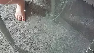 Squirting on Glass Table Then Licking It All up Clean