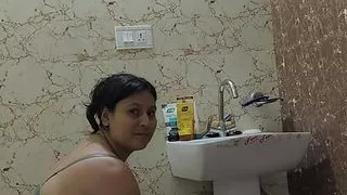 Puja bhabhi bathing in shower