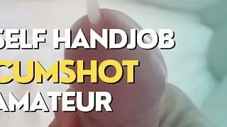 Self Handjob masturbation with cumshot